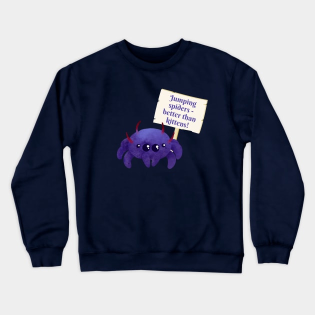 Funny Cute Jumping Spider Dad or Mum Fan Kawaii Pet Sign Crewneck Sweatshirt by Witchy Ways